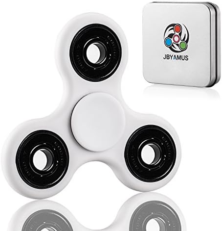 JBYAMUS Fidget Spinner Toy Ceramic Bearings Stress Reducer Perfect For ADD, ADHD, Anxiety, Hand Spinner EDC Focus Toy for Kids &amp; Adults (White)