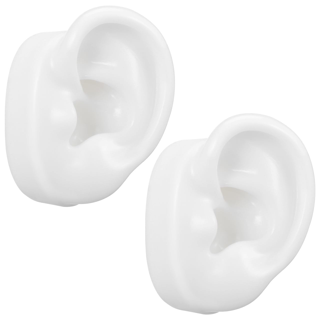 VILLCASE Silicone Ear Model Pair 2Pcs 2.4X2X1.6In Realistic Simulated Ears for Earring Display Piercing Practice Teaching Medical Training