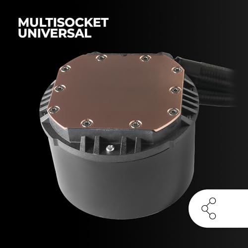 ML-PRO360, Refrigeración Líquida CPU Profesional, TDP 600W, 3x Ventiladores FDB Ultra-silenciosos, Bomba Opti-Chamber con Anillo de Iluminación Blanco, Multisocket Universal, Negro