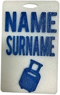 Personalised Luggage 3D Rubber Tags, Travel Bag, Travel Suitcase, etc (Blue)