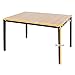 Need Computer Desk, 47 inch Home Office Desk, Modern Simple Style Home Office Gaming Desk, Basic Writing Table for Study Student, Black Metal Frame, Teak