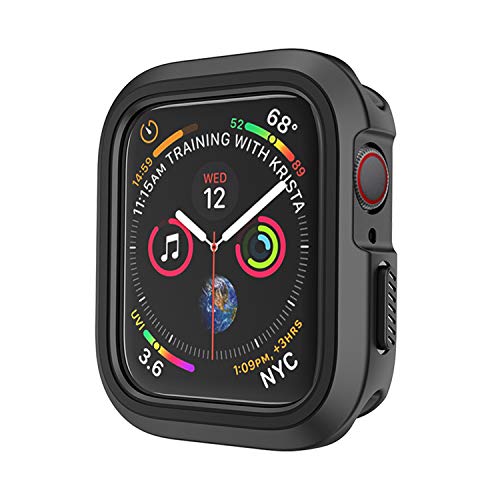 Compatible Apple Watch Case 44mm Series 4 Series 5, Shockproof and Shatter-Resistant Protective Bumper Cover iwatch Case, Black