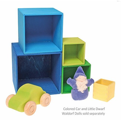Grimm's Spiel und Holz Design - Small Stacking and Nesting Boxes, 5 Pieces - Thumbnail 2