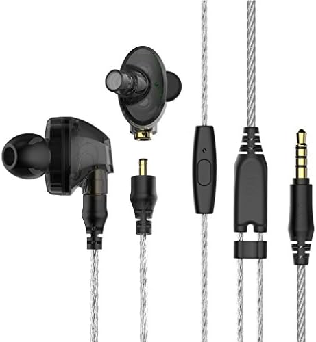 Dual Driver Earphones, VJJB N1 3.5mm In-ear Stereo Earbuds High Definition with Mic, Control and Electronic Tuning Technology (Black)