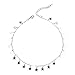 Manerson Lucky Star Choker Necklace Pendant Disc Chain Statement Necklace for Women Girls (Silver)