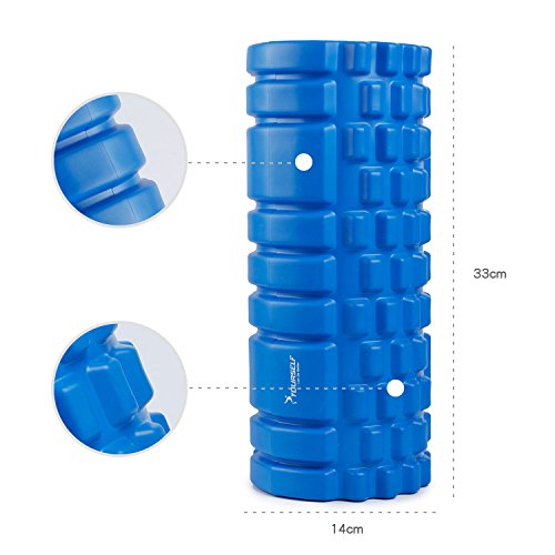 SYOURSELF Foam Roller for Muscle Massage-13" x 5.5", EVA, Trigger Point-Deep Tissue, Myofascial Release, Physical Therapy for Pain Relief, Exercise, Yoga, Pilates+Instructions, Carry Bag(Blue) - Thumbnail 5