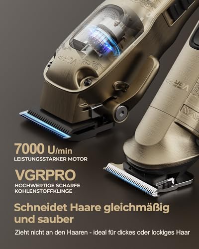 VGRPRO Hair Trimmer for Men, Professional, Wireless Hair Trimmer Professional for Hair Trimmer, Men's Hair Trimmer and Trimmer Set, Electric Trimmer Men with Package Box (Gloden)