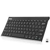 Arteck 2.4G Wireless Keyboard Stainless Steel Ultra Slim Full Size Keyboard for Computer/Desktop/PC/Laptop/Surface/Smart TV and Windows 10/8/7/Vista/XP Built in Rechargeable Battery