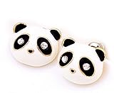 DUOKA Cut Panda Bear Crystal Stud Earrings Vintage Retro Cute White Pave Posts Fashion Jewelry