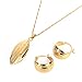 Ethiopian Jewelry Necklace Pendant Earring Set Joias Ouro 22k Gold Plated Arab Jewelry Sets (Gold Earring Pendant Set)