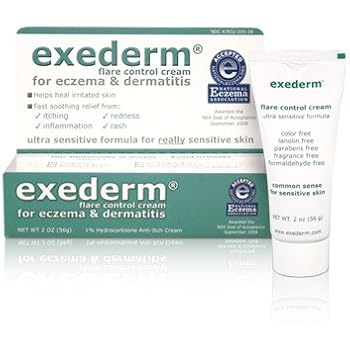 Exederm Ultra Hypoallergenic Eczema Dermatitis Flare Control Cream, NEA Accepted (2 oz tube)