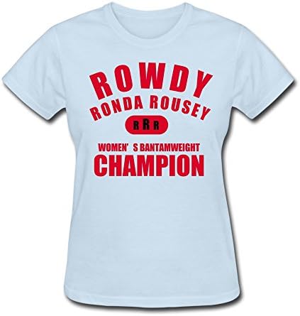 SIANDA Women's Ronda Rousey UFC 190 Rowdy RRR T-shirt Size S SkyBlue