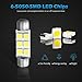 Partsam 44mm Festoon LED Light Bulbs Cap Lamps Car Interior Dome Map Reading Lights 561 562 564 570 571 577 578 211-2 212-2 214-2 Bulbs - White 4Pcs