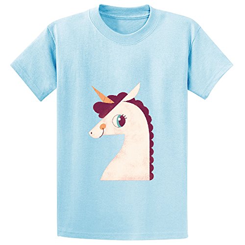 Likeu Minimal Unicorn Teen Customized Crew Neck T Shirt L-blue