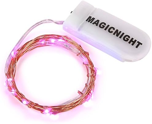 Magicnight LED Moon Lights 20 Micro Starry LEDs on Extra Thin Copper Wire,7 Ft (2M) for DIY Wedding Centerpiece or Table Decorations (Pink),Set of 3
