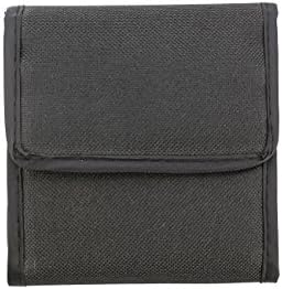 Domeye 4-Pocket Nylon Lens Filter Case for Circular or Square Filters up to 82mm + Microfiber Cleaning Cloth, Black