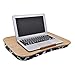 Lap Desk with Phone Holder and Devide Ledge, Natural Bamboo Table, Fits 15.6 inch Laptops (18.5” x 14.7” Surface, Navy Blue)thumb 1