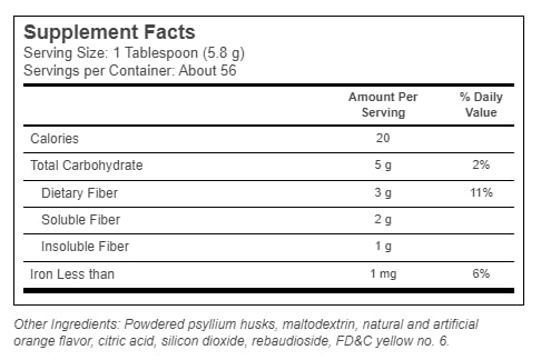 KONSYL DAILY PSYLLIUM FIBER ORANGE SUGAR FREE