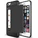 iPhone 6s Case, Anuck iPhone 6 Wallet case [Anti Scratch][Heavy Duty][Card Pocket] Hard Shell Dual Layer Hybrid Rubber Bumper Protective Card Case Cover for Apple iPhone 6 iPhone 6s 4.7 inch - Black
