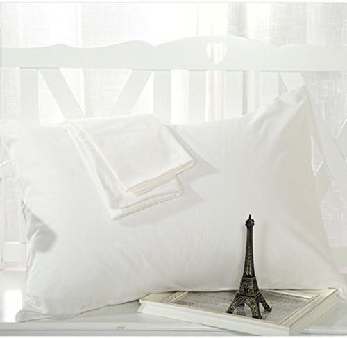 YAROO Pillowcase, Genuine Egyptian Cotton 300 Thread Count Standard 2-Piece Pillow case Set,Solid,white-Standard.