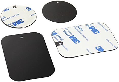 Xnyocn Mount Metal Plate with Adhesive for Magnetic Cradle Mount - 2 Rectangle and 2 Round (4 Pack)
