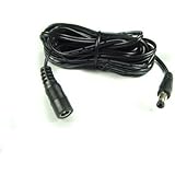 Hanvex HDCQ12 12ft 20AWG 2.1mm x 5.5mm DC Plug Extension Cable for Power Adapter, Male to Female, For LED, CCTV, Car, and more