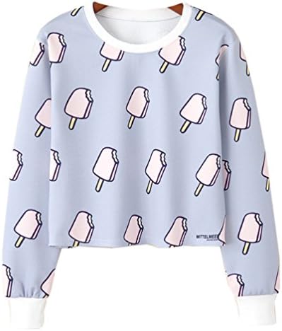 Harajuku Fashion Kawaii Ice Cream Pastel Sweatshirt Cute Shirts for Teen Girls