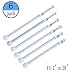 GOODUSCN 6 Pack Tension Rods, Adjustable Spring Steel Cupboard Bars Rod Curtain Rods, Extendable Width 15.7" to 28" White