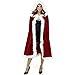 CA Mode Women Christmas Mrs Santa Claus Cloak Xmas Costume Cappa Cloak Cape,Red,59inches