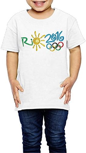OZZLC Copia Rio Olympics Logo Youth Tee Shirt 2 Toddler White For 2-6 Years Old