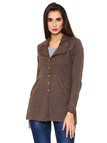 matelco women's buttoned collar coat/cardigan with pockets for winter