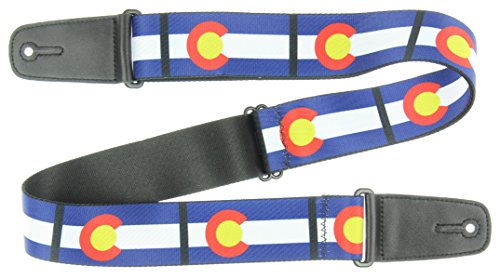 Buckle-Down GS-W32955 Guitar Strap - Colorado Flags, 2" Wide & 29-54" Length