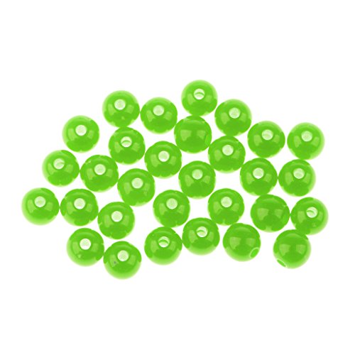 MonkeyJack 30pcs 6mm Fishing Large Fishing Beads Carp Fishing Stop Rigs Beads - Green, 6mm