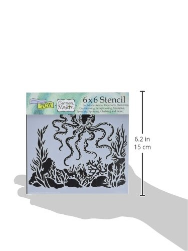 Crafters Workshop TCW607S Template, 6" x 6", Octopus, White