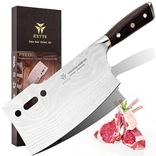 Butcher Knife, EXTTE 7.8 Inch Meat Cleaver Knife Heavy Duty, Kitchen