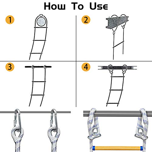 JaeMoose Emergency Fire Escape Rope Ladder Flame Resistant Safety