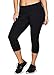 RBX Active Women's Plus Size Cotton Spandex Workout Leggings Black Basic 1X
