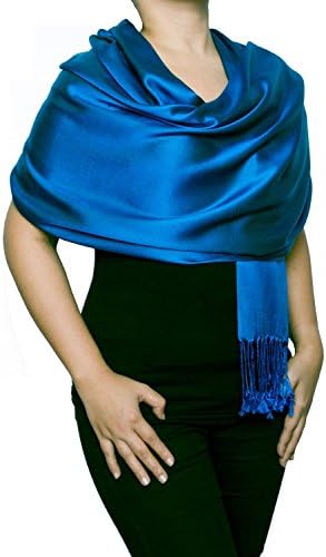 Opulent Luxury Fashion Pashmina Wrap Scarf For Women Reversible Soft Luxurious Premium 100% Silk Shawl 70” x 28” Long