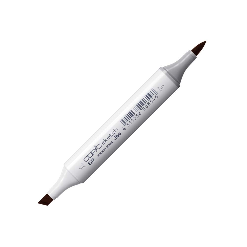 Copic Sketch Coloured Marker Pen - (E-47) Dark Brown, For Art & Crafts, Colouring, Graphics, Highlighter, Design, Anime, Professional & Beginners, Art Supplies & Colouring Books — image 1