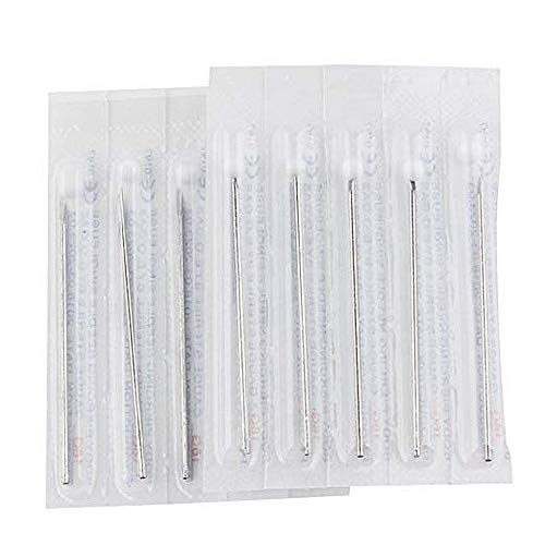 Ear Septum Nose Piercing Needles Piercing Needles Beach Body Art Supply Surgical Steel EO Gas Sterilized Tri-beveled Hollow Body Piercing Needles 5 Needles To A Cards Box of 100 (20G)