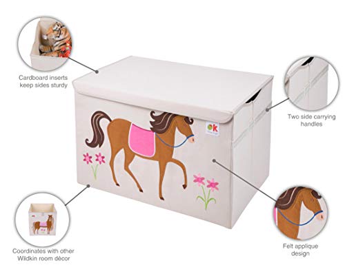 4135XrY%2BcbL - Olive Kids by Wildkin Toy Chest, Perfect for Playroom Organization, Measures 24 x 15 x 14 Inches, Coordinates with Other Room D&eacute;cor &ndash; Horses