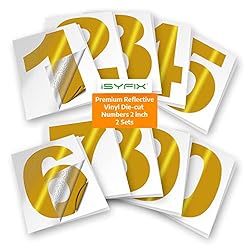 iSYFIX Reflective Yellow Vinyl Numbers Stickers
