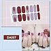 WOKOTO 6 Sheets Nail Polish Stickers Wraps Solid Color Marble Pattern Manicure Self-Adhesive Stickers For Nails Polish Strips With 1Pc Nail File Set