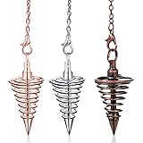 3 Pieces Copper Metal Dowsing Pendulum Divination
