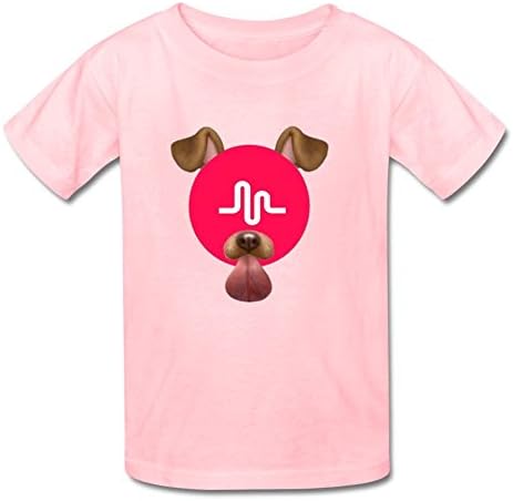 Justfly Little Boys Girls Cotton Cute Musically Dog Crew Neck T-shirt XL Pink