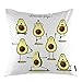 oFloral Avocado Throw Pillow Covers Cartoon Avocado Doing Yoga Poses and Fruits Decorative Square Pillow Case 18"X18" Pillowcase Home Decor for for Sofa Bedroom Livingroom primary