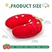 H HOMEWINS Travel Pillow for Kids,Cute Animal Toddler Neck Pillow for Boys Girls,Soft Neck Head Chin Support Pillow,Travel Accessories for Airplane, Car, Train,Recline(Strawberry)