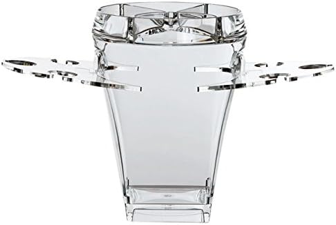 MB Coastal Designs Party Champagne Bucket with Snack Tray and Cup Holders, Navy Blue/White