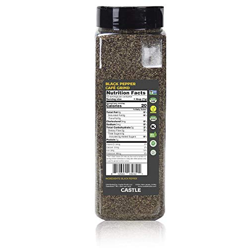 Castle Foods | Black Pepper Cafe Grind 1 lb 2 oz Container Premium Restaurant Quality - Thumbnail 4