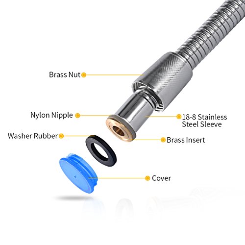 1 HooSeen+Stainless+Showerhead+Replacement+Connector